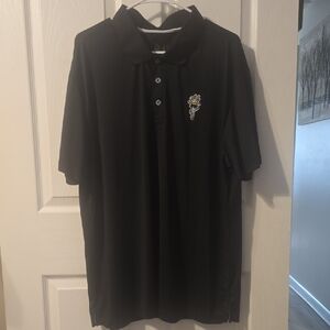 Goat USA Black Polo Shirt with Embroidered Detail